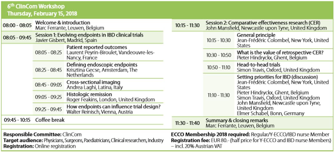 ClinCom Schedule