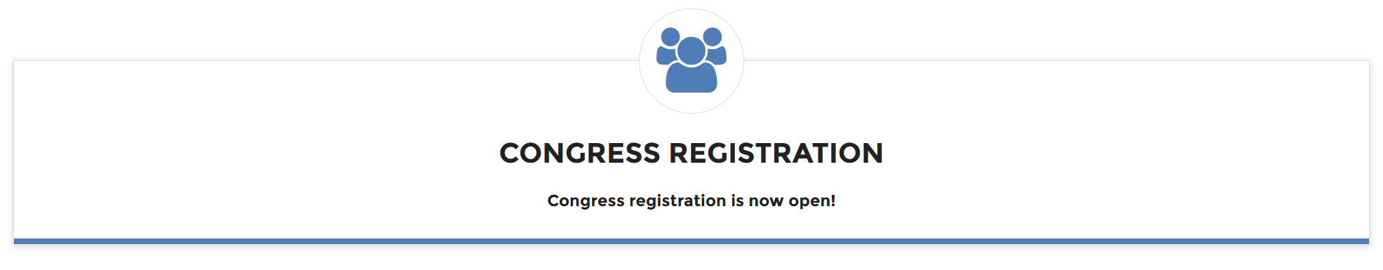 A screenshot of the congress registration section in the ECCO Account